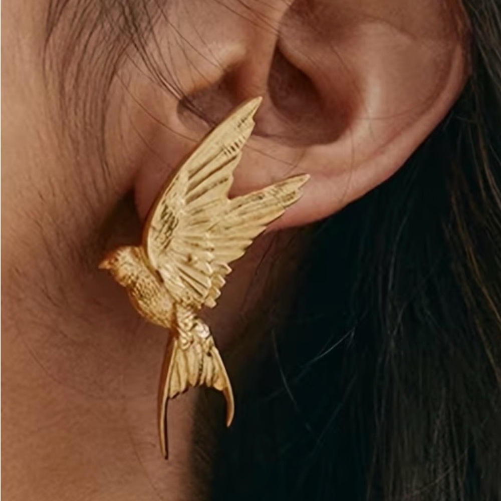 Gold Bird Earrings